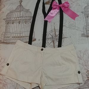 Abbey Dawn Creme Suspender Shorts